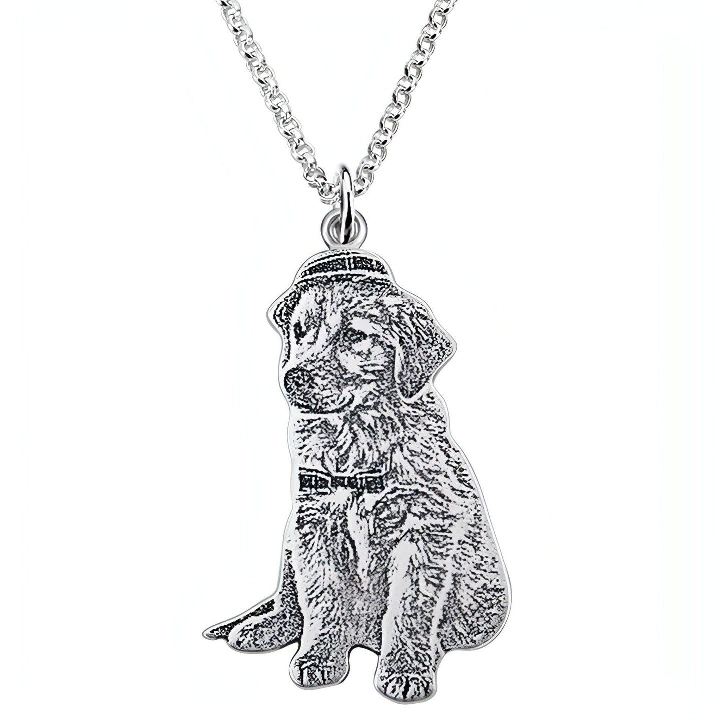 Personalized Pet Memorial Necklace �Custom Engraved Cat & Dog Pendant